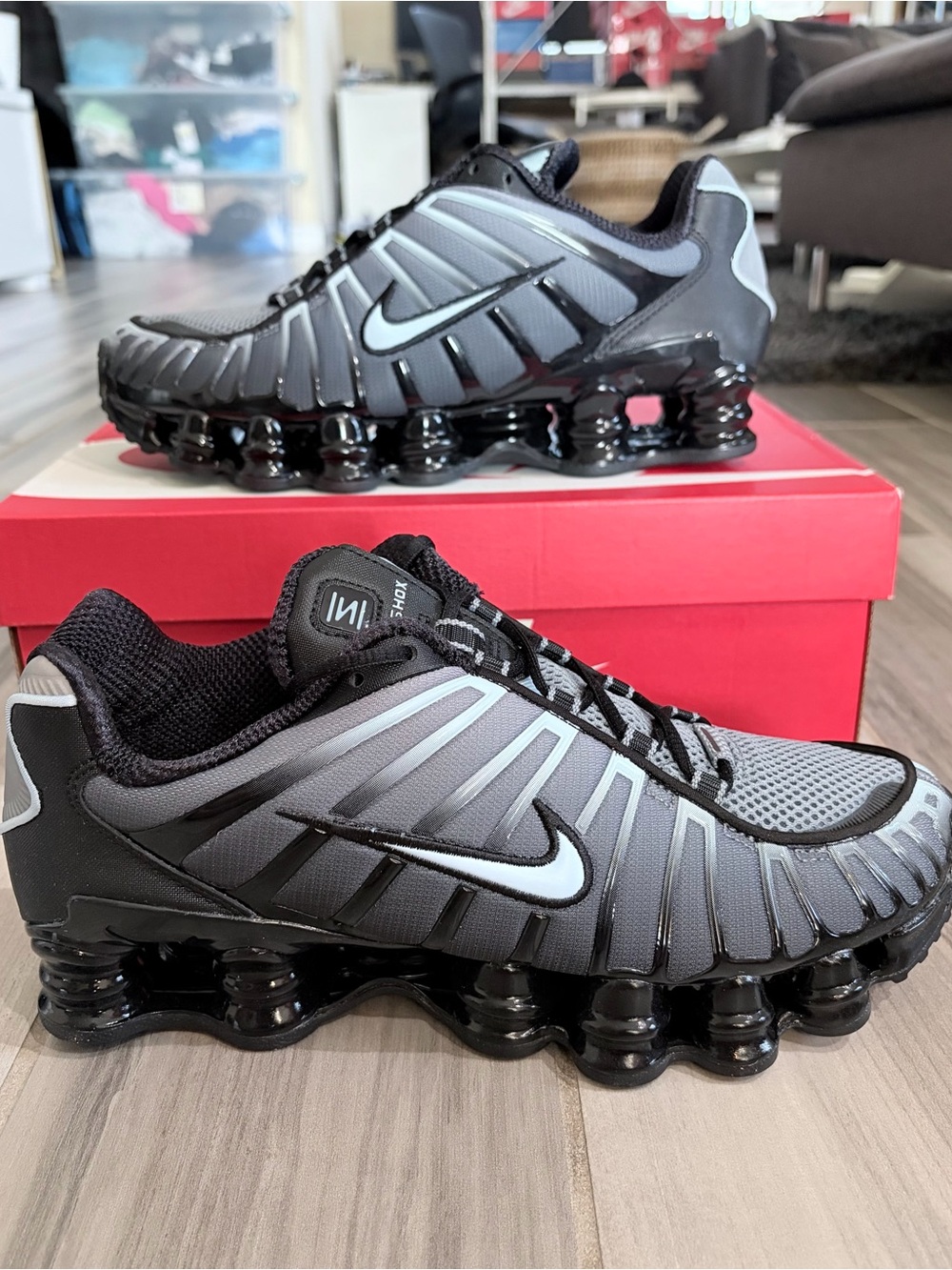 Men's Nike Shox TL Shoes - Black Celestine Blue IF6202-002
